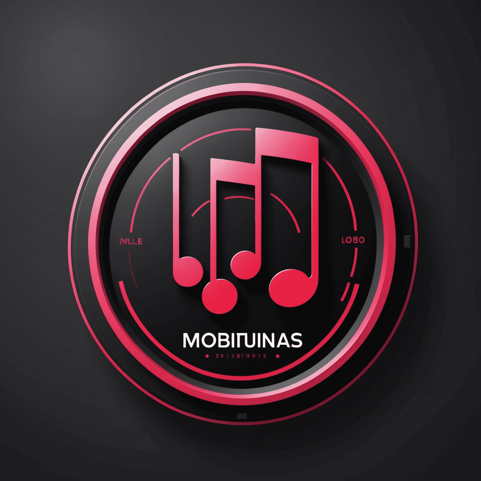 mobiutnas.com logo - A stylized music interface with red and pink elements